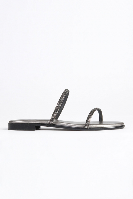 Ciara Strap Sandals - Dark Silver