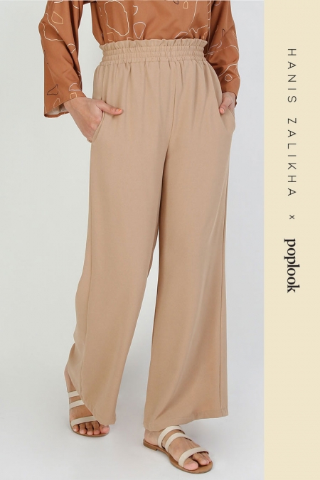 Ellora Wide Legged Pants - Light Brown