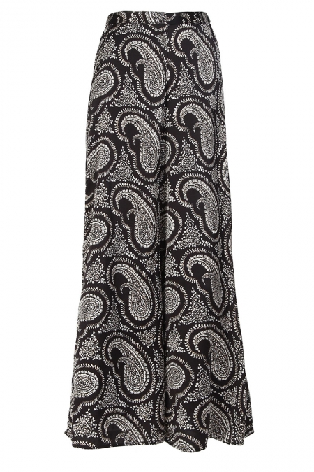 Aitana Wide Legged Pants - Black Paisley
