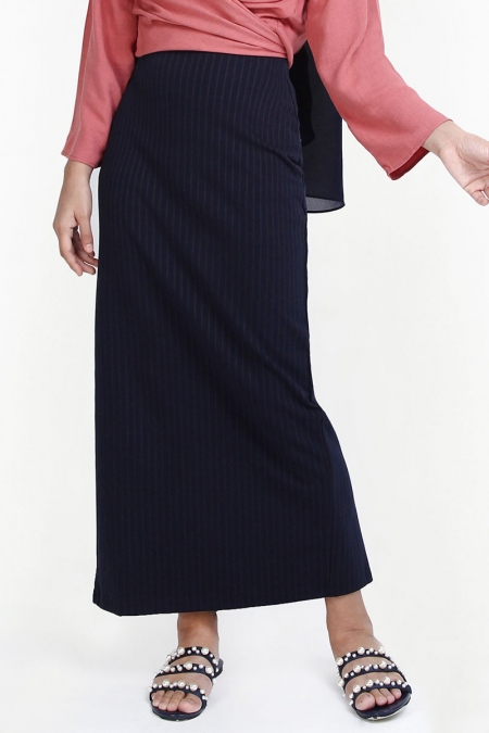 Sueanne Pencil Skirt - Navy Stripe