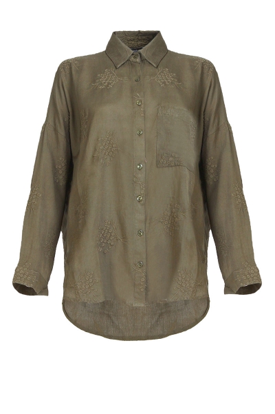 Cadha Embroidered Front Button Shirt