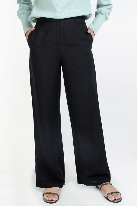 Zarrin Straight Cut Pants - Black
