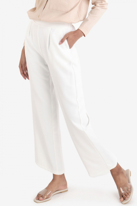 Rhaya Straight Cut Pants - Cream