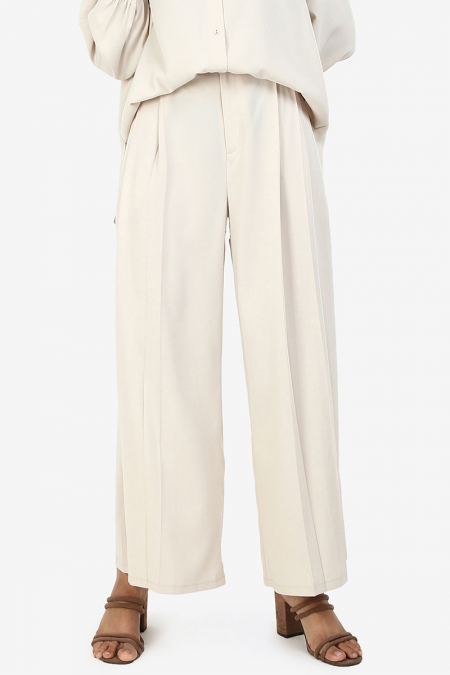 Janaiya Wide Legged Pants - Beige