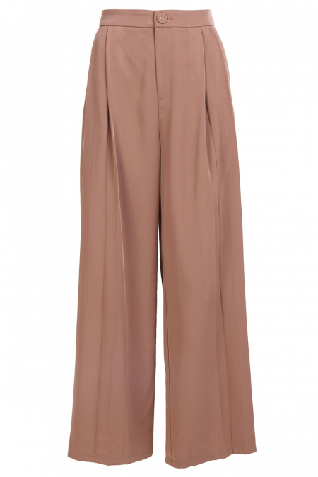 Janaiya Wide Legged Pants - Light Mauve Brown