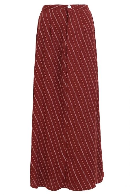 Cydni A-line Skirt - Chocolate Stripes