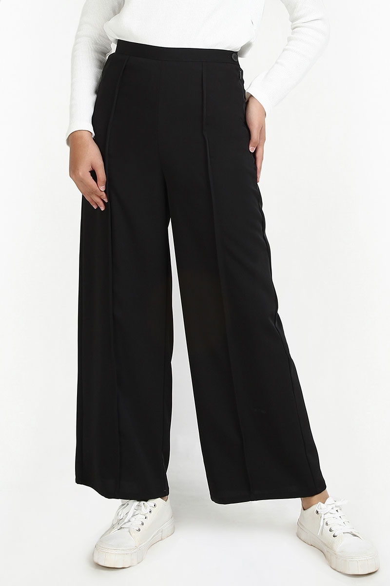 Nylea Straight Cut Pants - Black 