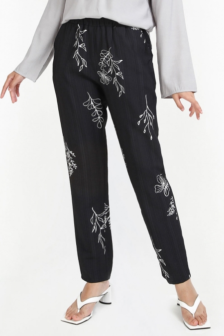 Helena Tapered Pants - Midnight Sketch Floral
