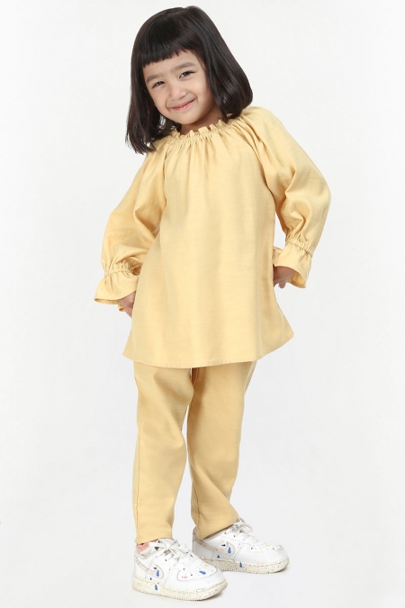 KIDS Reynah Raglan Sleeve Blouse - Mellow Yellow