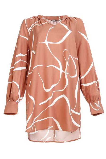 Shawntia Curved Hem Tunic - Hazel Lines