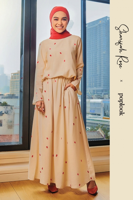 Janeva A-line Skirt - Poppy Print