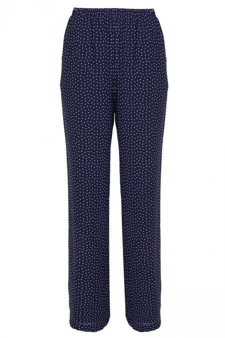 Kezia Tapered Pants - Navy Dot