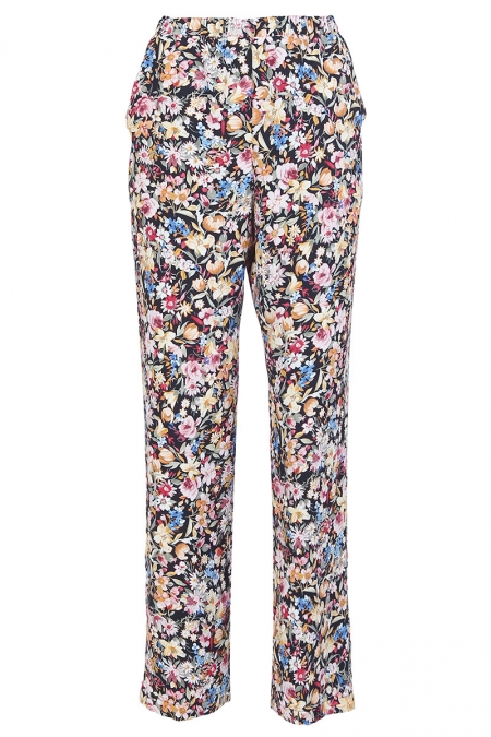 Kezia Tapered Pants - Black Multi Floral