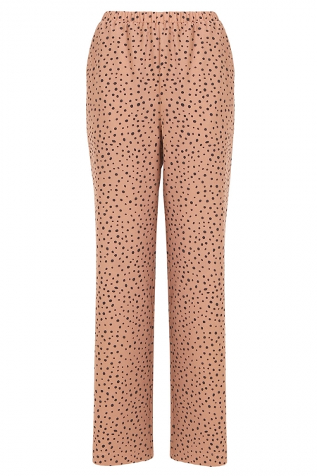 Kezia Tapered Pants - Brown Dot