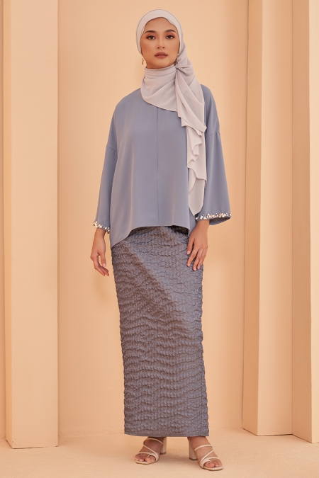 Saujana Blouse & Skirt - Cloud Blue