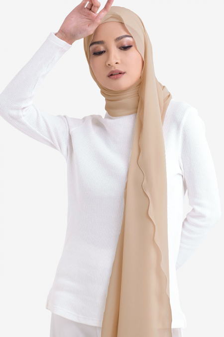 Maevery Scallop Headscarf - Beige