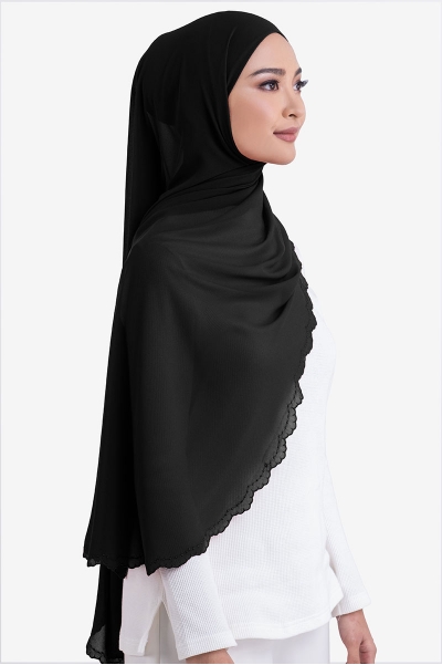 Ruvel Embroidered Scallop Headscarf