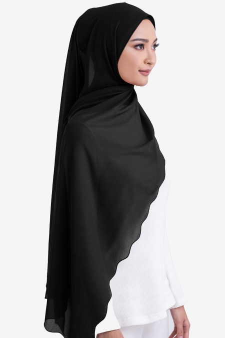 Maevery Scallop Headscarf - Black