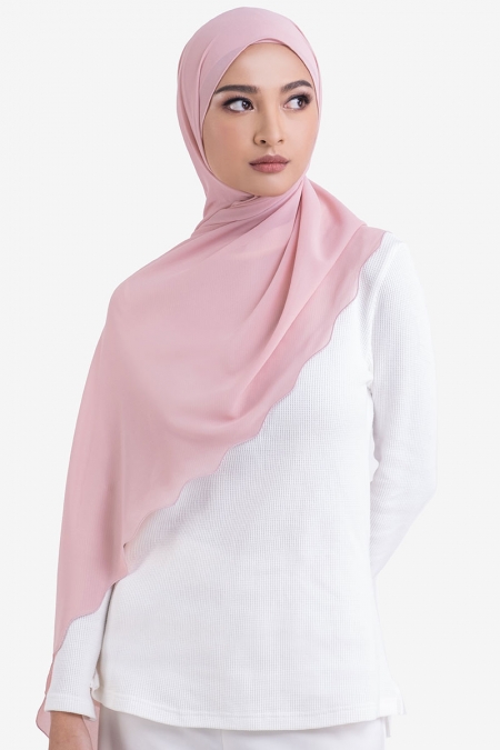Maevery Scallop Headscarf - Dusty Pink