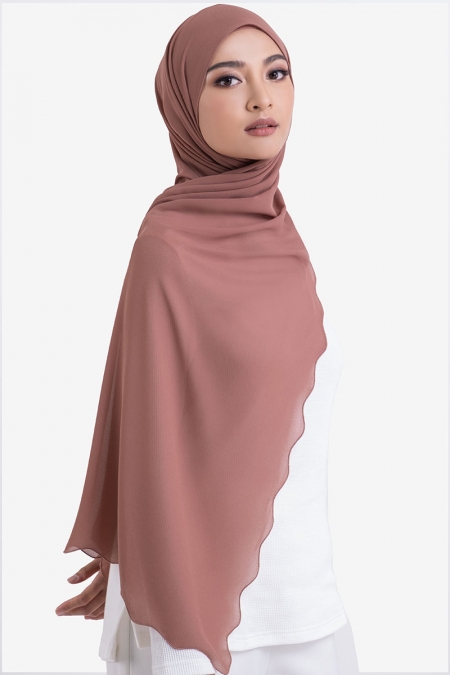 Maevery Scallop Headscarf - Rose Brown