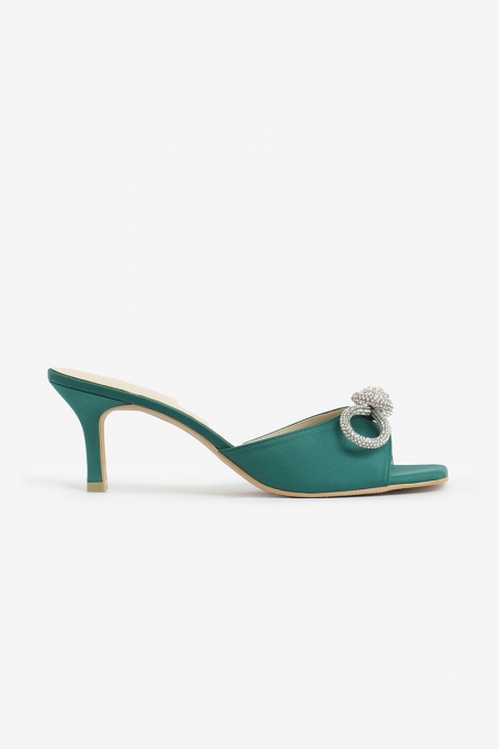 Dianah Bow Mules - Emerald