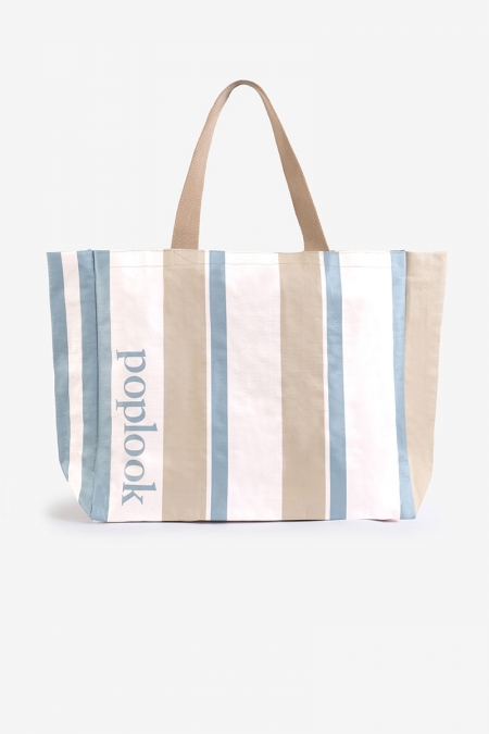 Rayel Grocery Bag - Khaki/Stone Stripe