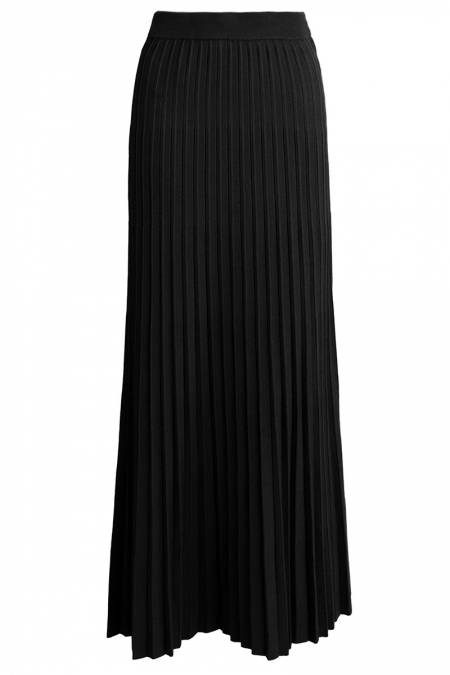 Sufiya Ribbed Knit Skirt - Black
