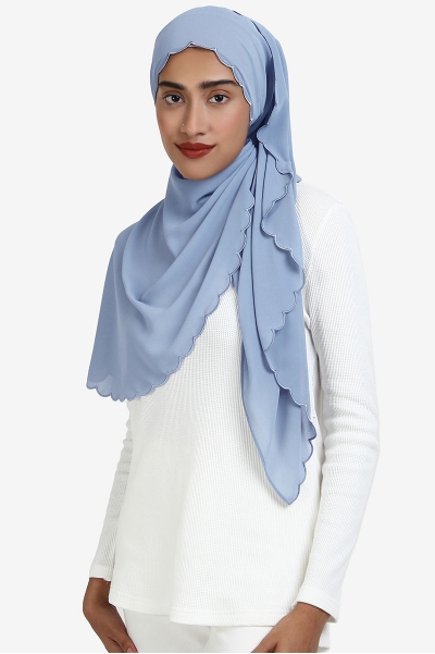 Leily Scallop Chiffon Headscarf