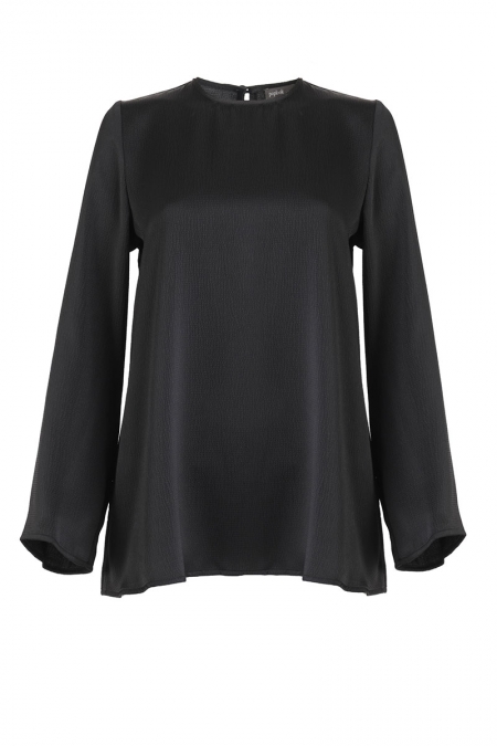 Jalina Flared Blouse - Black