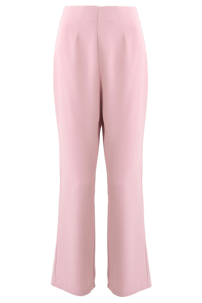 Jaila Straight Cut Pants - Pink Mist - Poplook.com