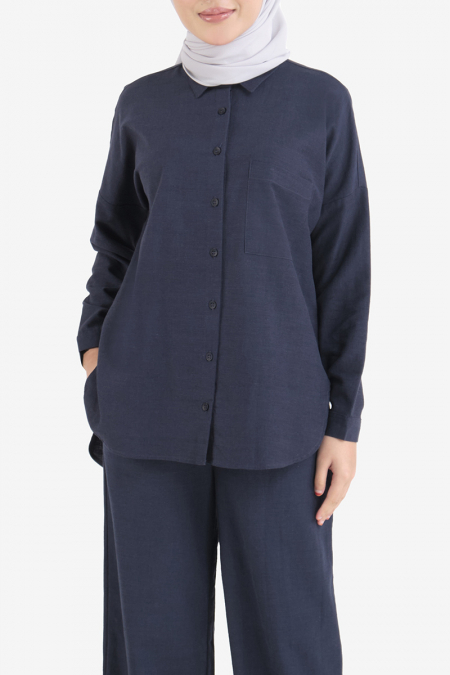 Bittania Front Button Shirt - Eclipse
