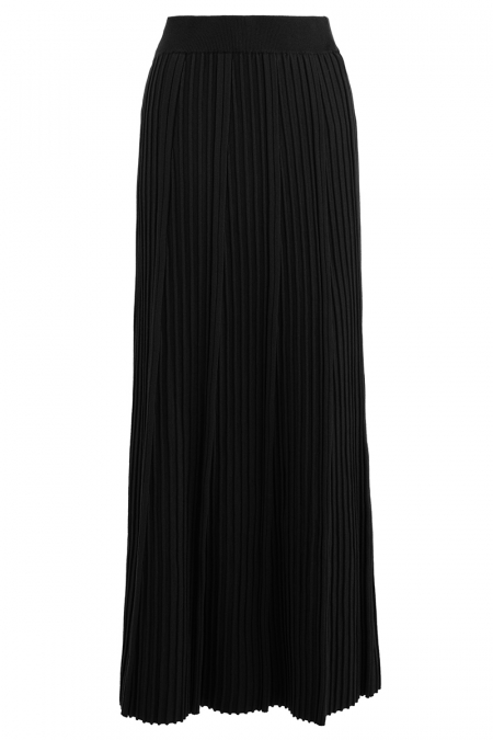 Lansey Ribbed Knit Skirt - Black