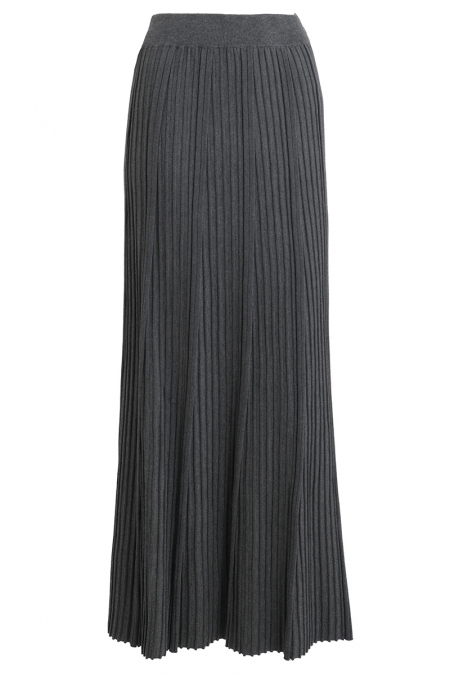 Lansey Ribbed Knit Skirt - Dark Heather Grey