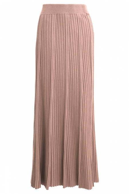 Lansey Ribbed Knit Skirt - Taupe