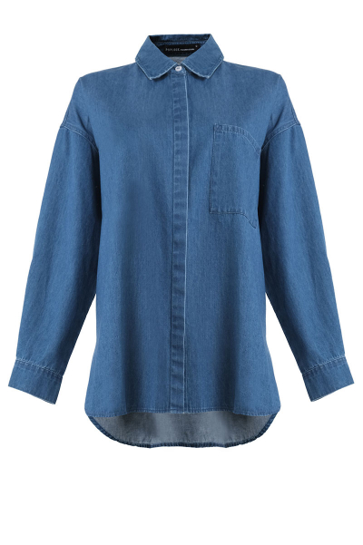 COTTON Taliya Drop Shoulder Denim Shirt