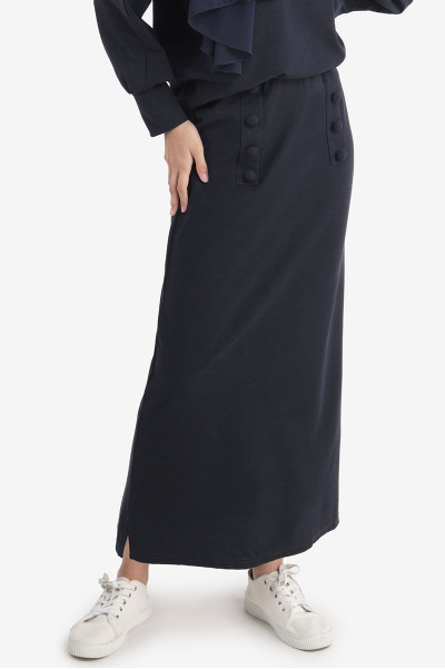 Amreen Waffle Knit Elastic Waist Skirt