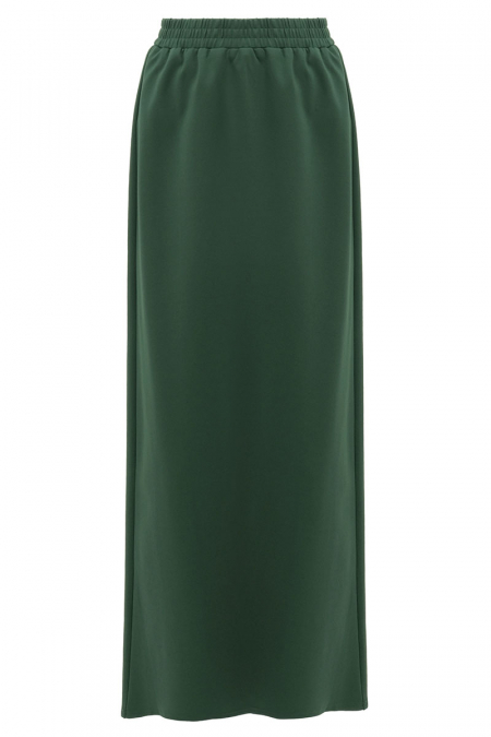 Naila Elastic Waist Pencil Skirt - Pine Green