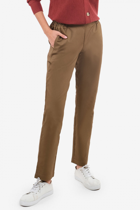 Zaelin The Pull-on Tapered Pants - Sepia Brown