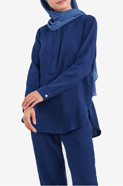 Solara Henley Button Blouse