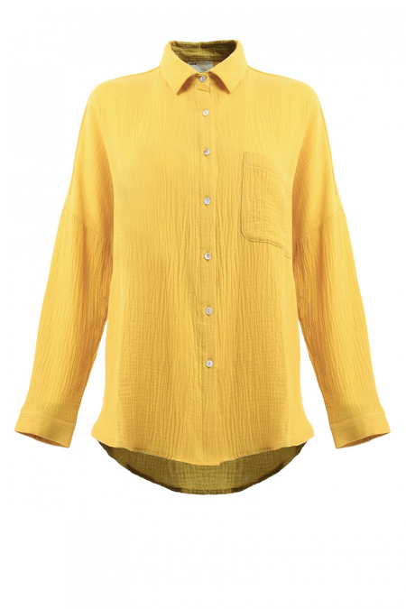 Linaya Front Button Shirt - Mustard