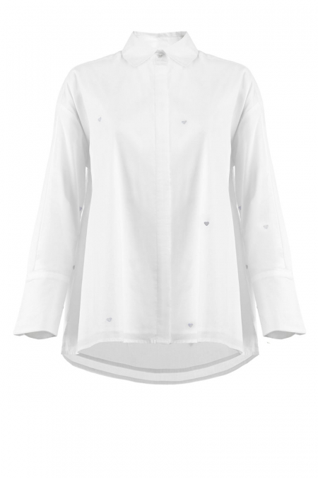 Kiandra Love Embroidered Shirt - White