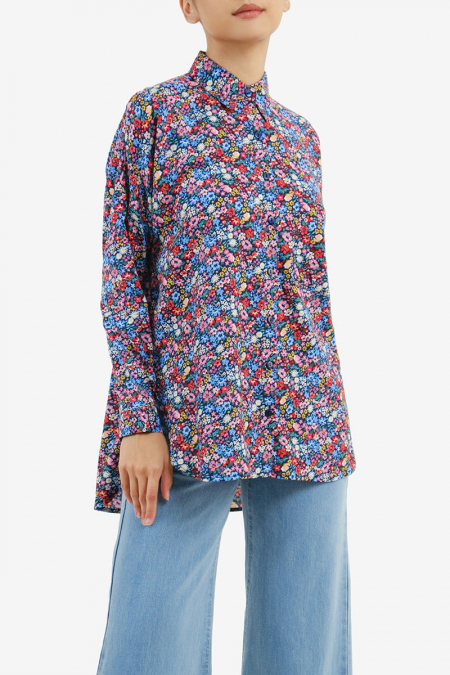 Jolena Front Button Shirt - Multicolour Floral