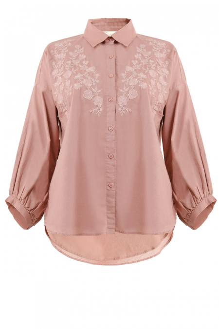 Pheonix Front Button Shirt - Dusty Coral