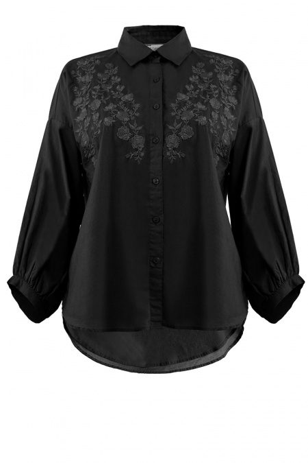 Pheonix Front Button Shirt - Black