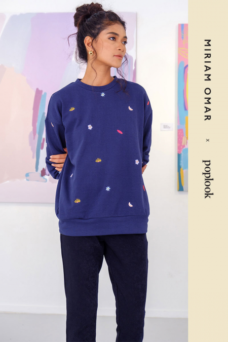 Kamelia Embroidered Sweater - Eclipse