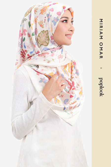 Ayana Satin Square Headscarf - Mirro Print