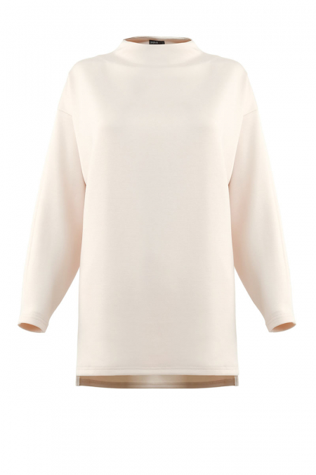 Denali High Neck Blouse - Oat Milk