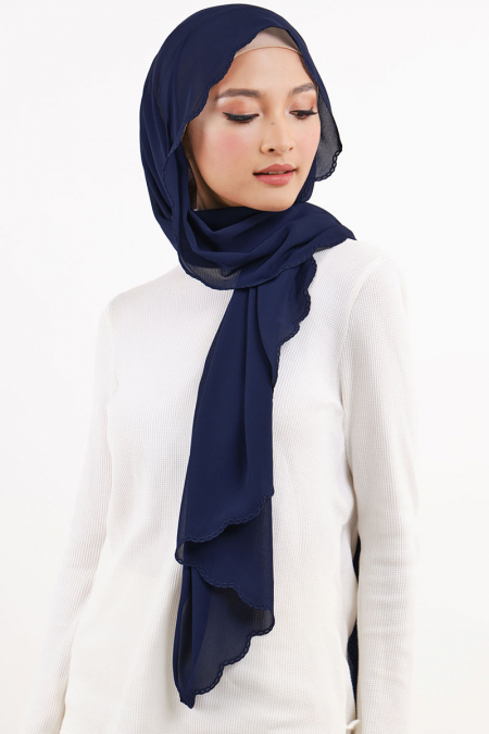 Marshanna Embroidered Headscarf - Navy