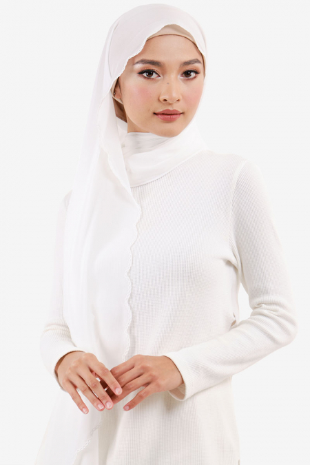 Marshanna Embroidered Headscarf - Off White