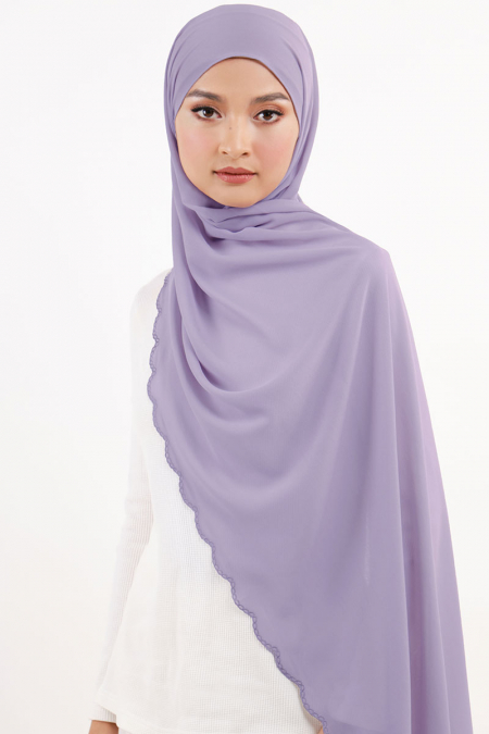 Marshanna Embroidered Headscarf - Dusty Lavender